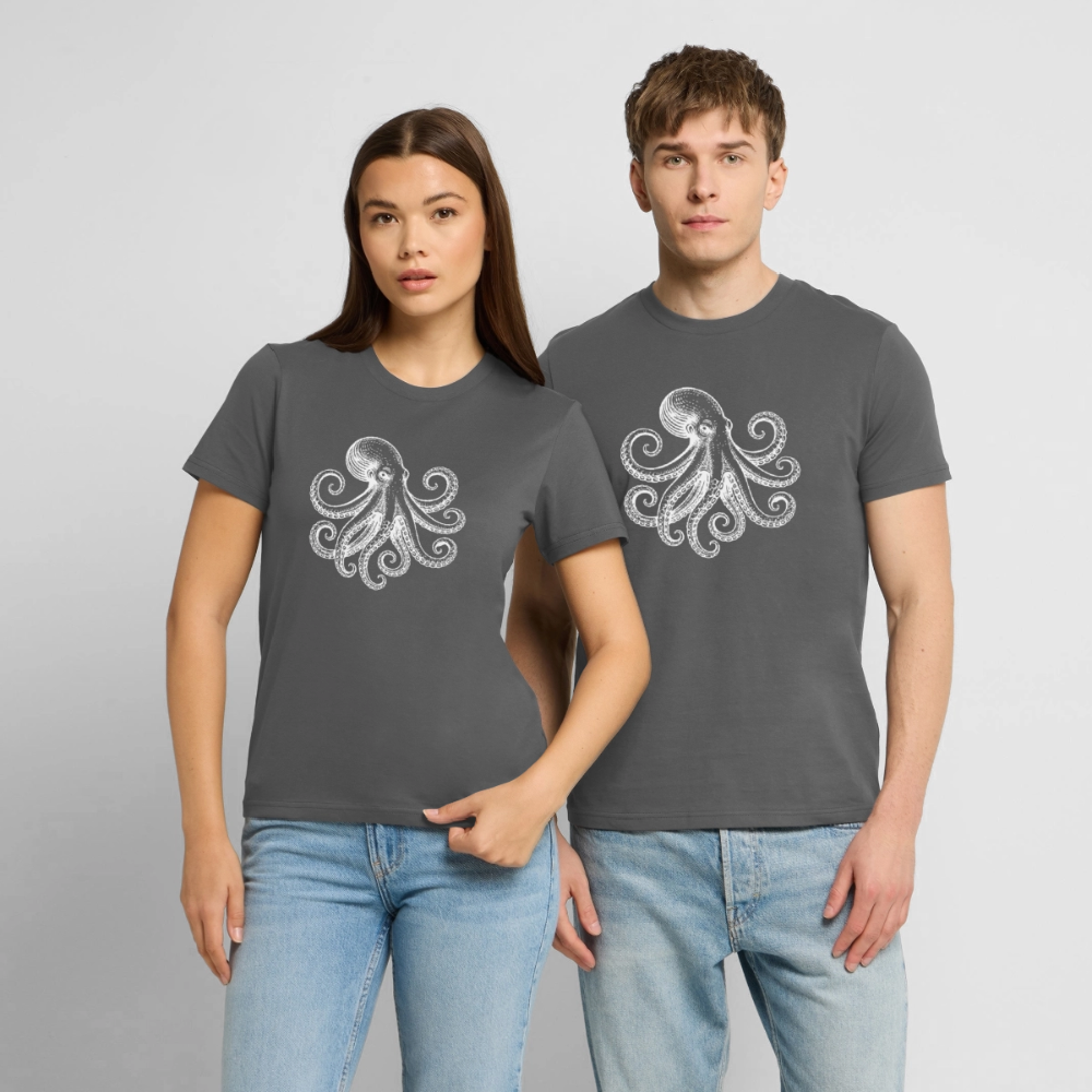 T-Shirt: Pulpo white - Anthrazit