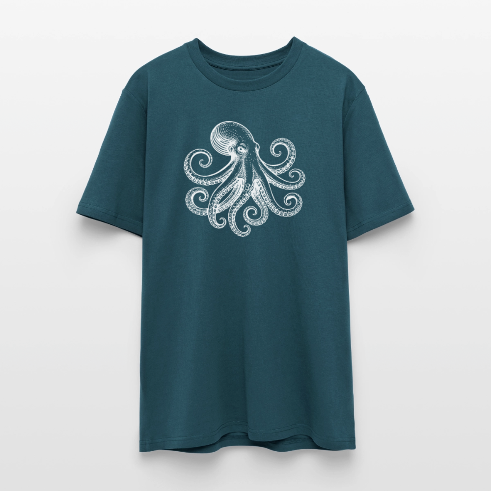 T-Shirt: Pulpo white - Dunkles Petrol