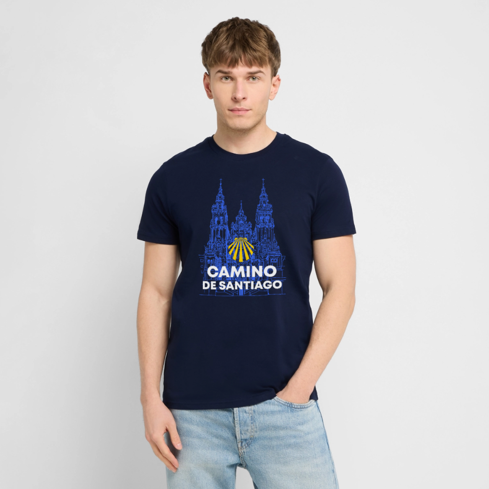 T-Shirt: Camino de Santiago Cathedral - 180g/m2 - Navy