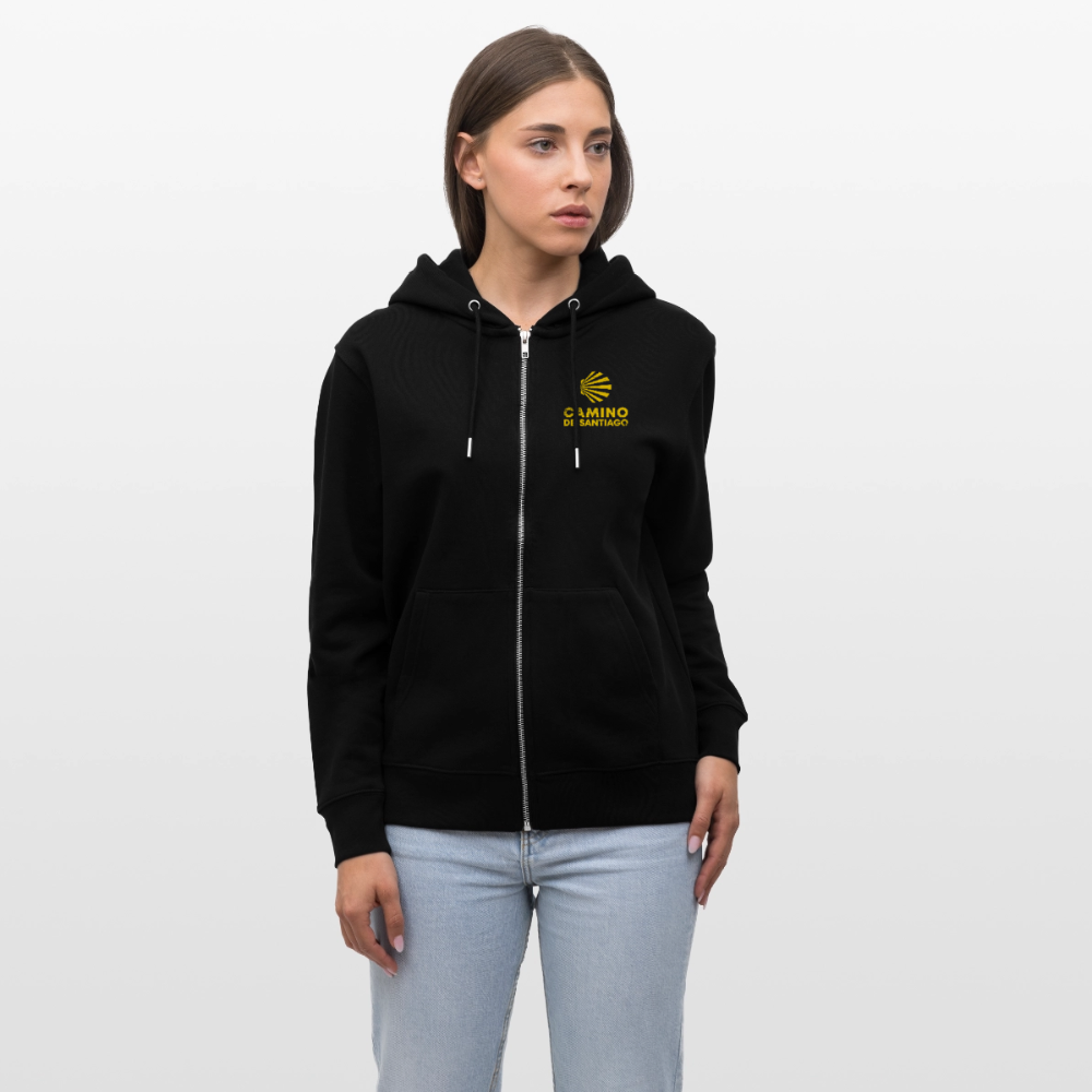 Hoodie unisex ZIP: Camino de Santiago - Schwarz