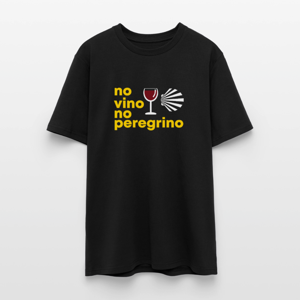 T-Shirt: no vino no peregrino - 180g/m2 - Schwarz