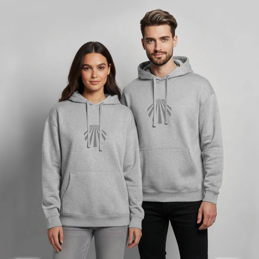 Oversized Unisex Hoodie: Jakobsmuschel dark - Grau meliert
