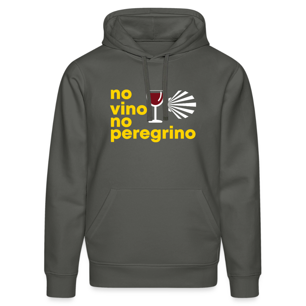 Unisex Hoodie: no vino no peregrino - Anthrazit