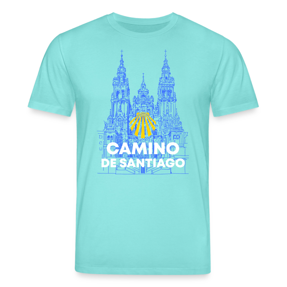 T-Shirt: Camino de Santiago Cathedral - 180g/m2 - Poolblau