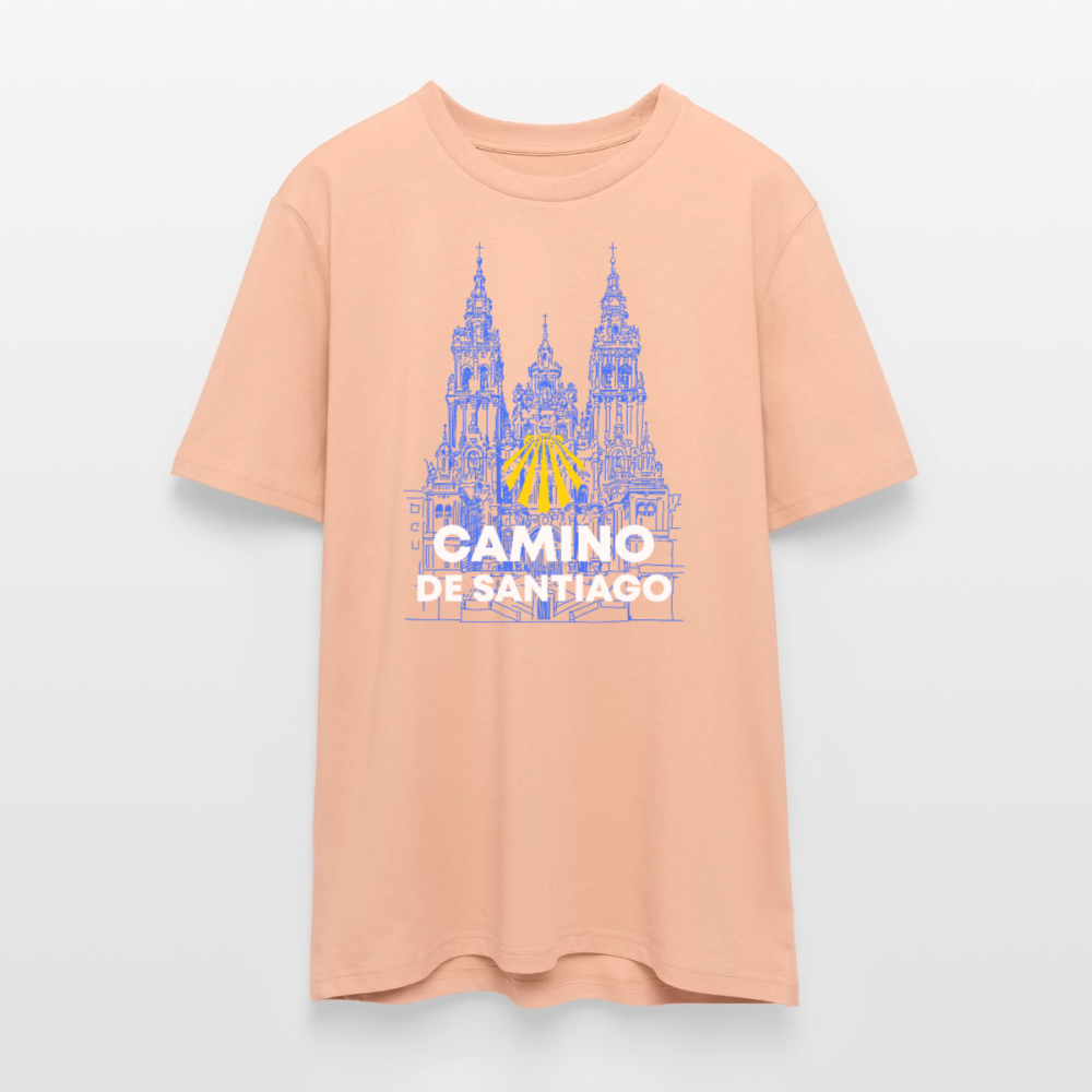 T-Shirt: Camino de Santiago Cathedral - 180g/m2 - Pfirsich
