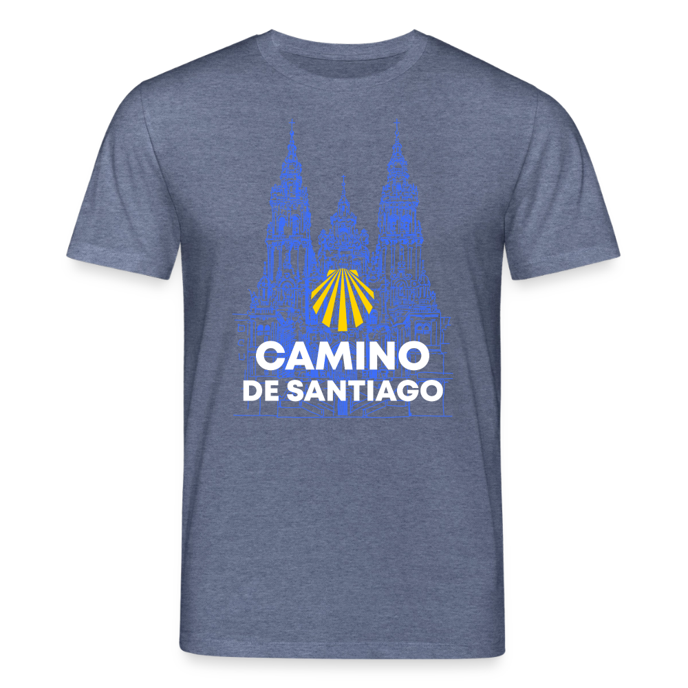 T-Shirt: Camino de Santiago Cathedral - 180g/m2 - Dunkelblau meliert