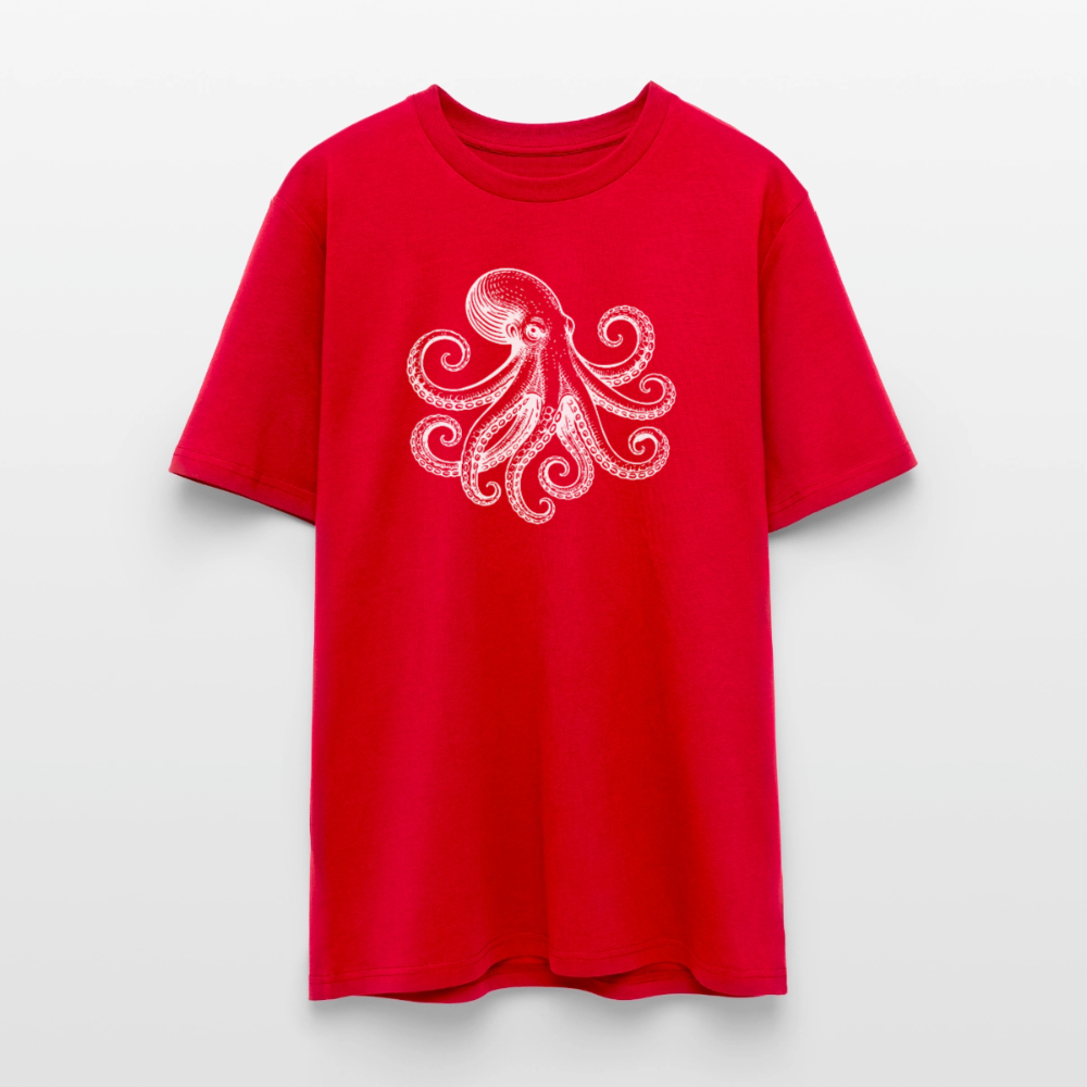 T-Shirt: Pulpo white - Rot