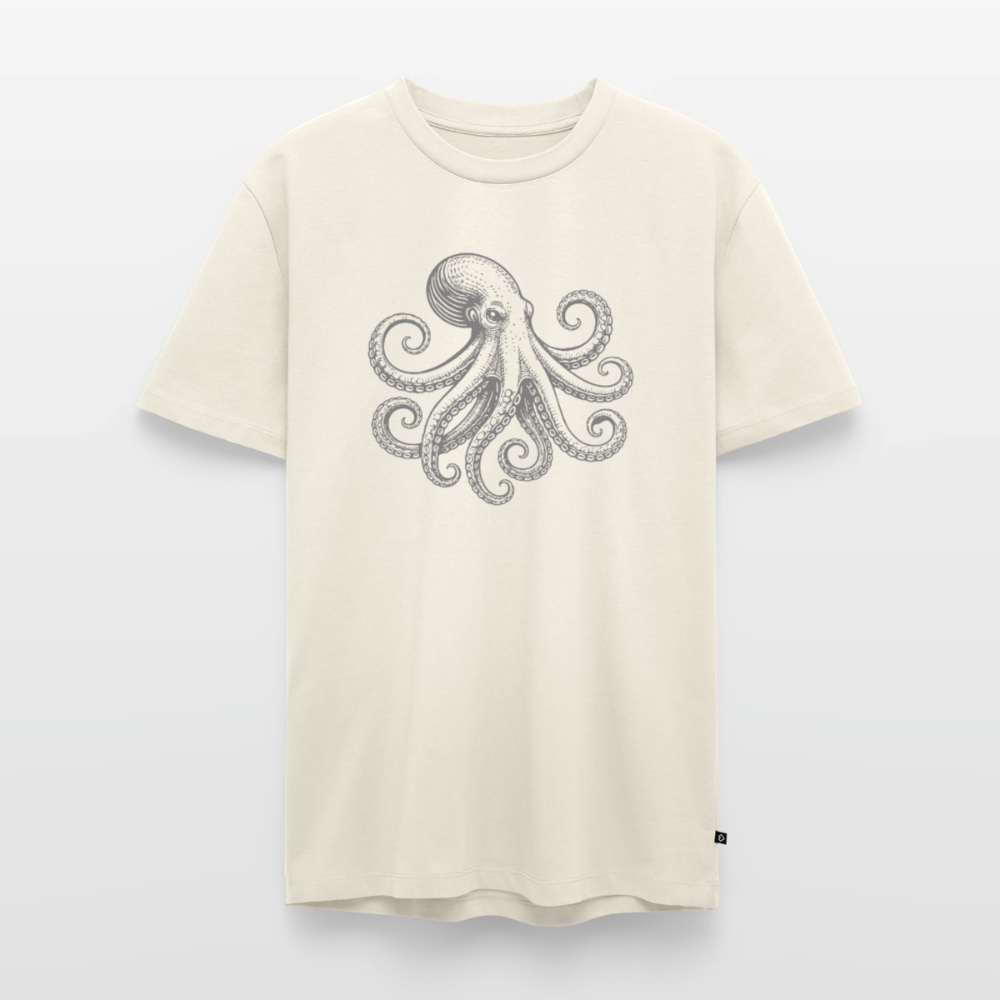 Männer Premium T-Shirt: Pulpo grey - Naturweiß