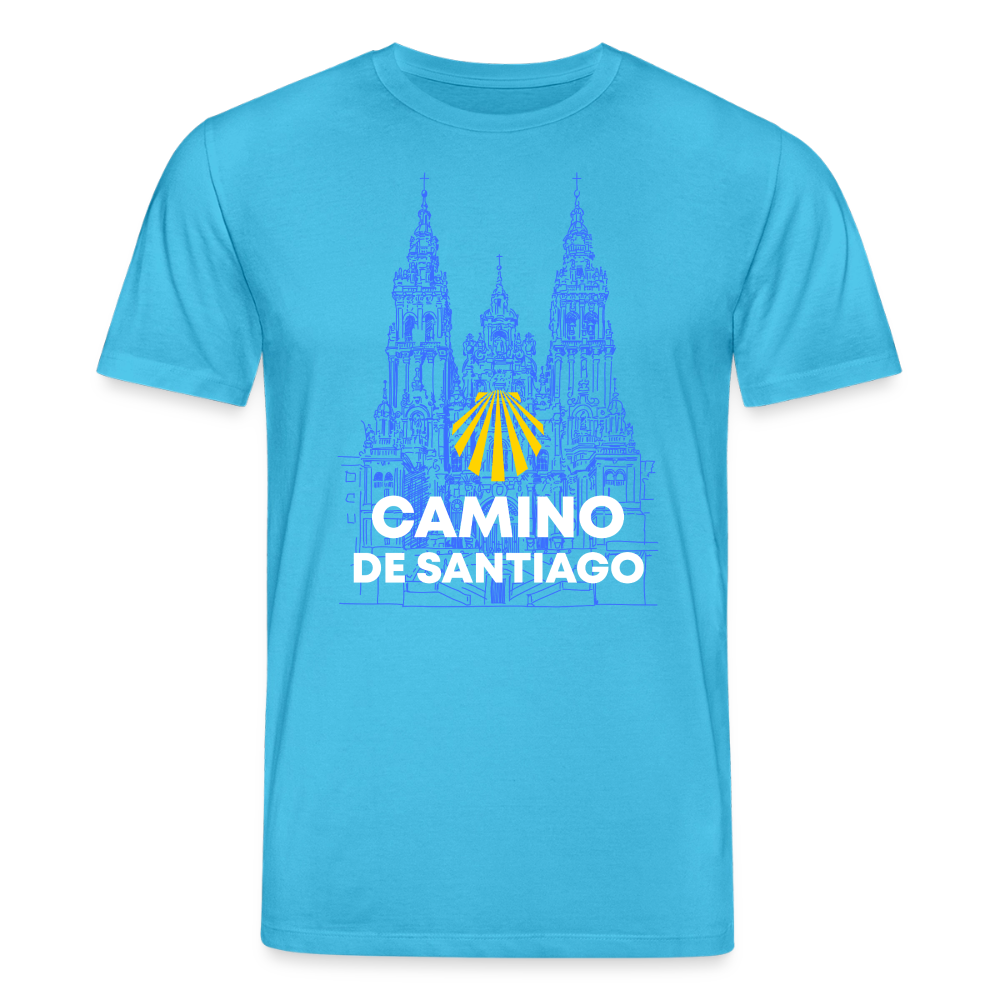 T-Shirt: Camino de Santiago Cathedral - 180g/m2 - Aquablau
