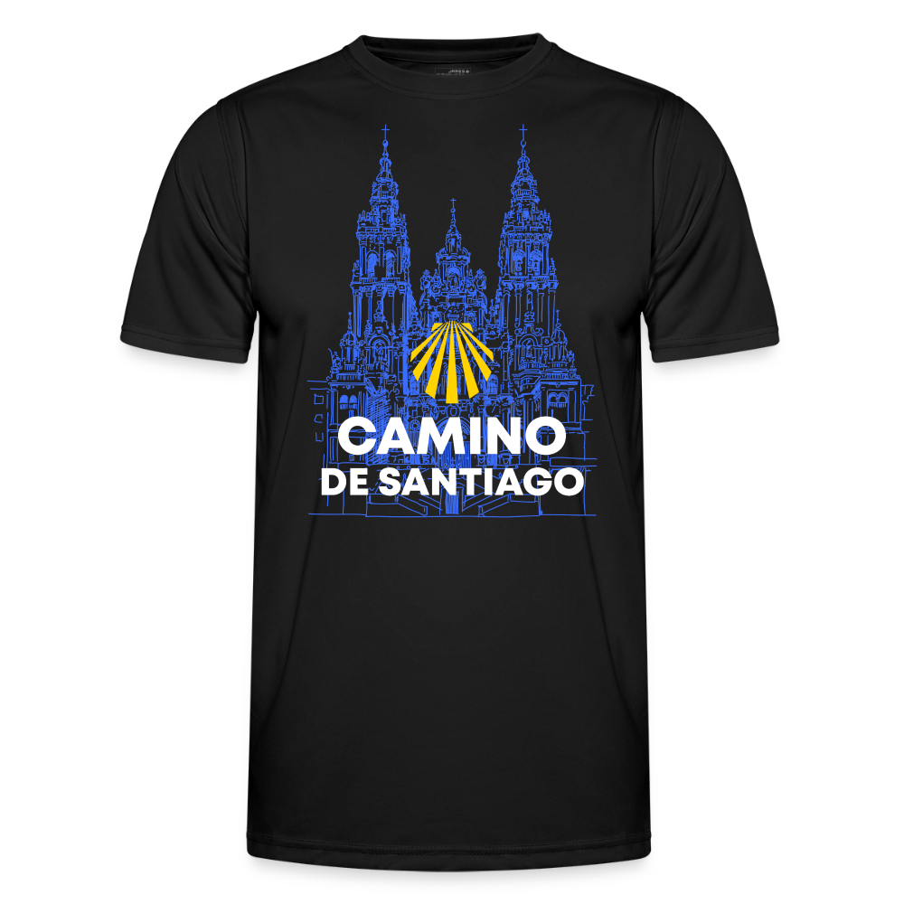 Männer Funktions-T-Shirt: Camino de Santiago - Cathedral - Schwarz