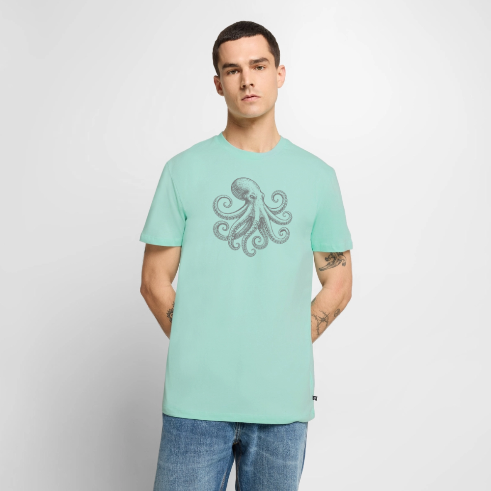Männer Premium T-Shirt: Pulpo grey - Mint 