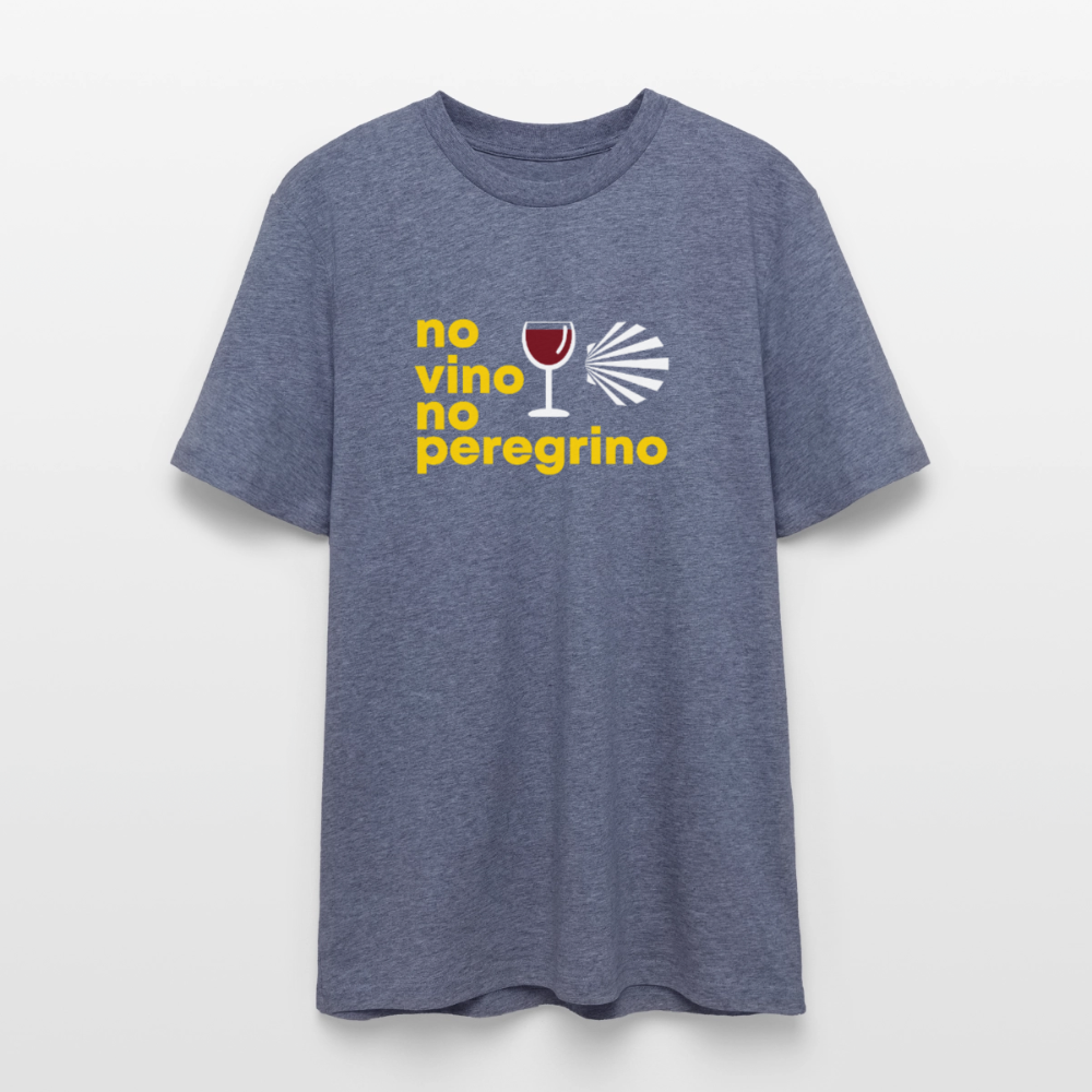 T-Shirt: no vino no peregrino - 180g/m2 - Dunkelblau meliert