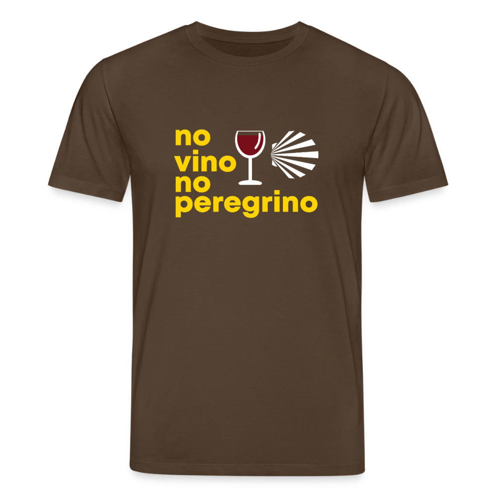 T-Shirt: no vino no peregrino - 180g/m2 - Dunkelbraun