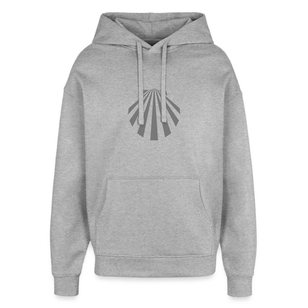 Oversized Unisex Hoodie: Jakobsmuschel dark - Grau meliert