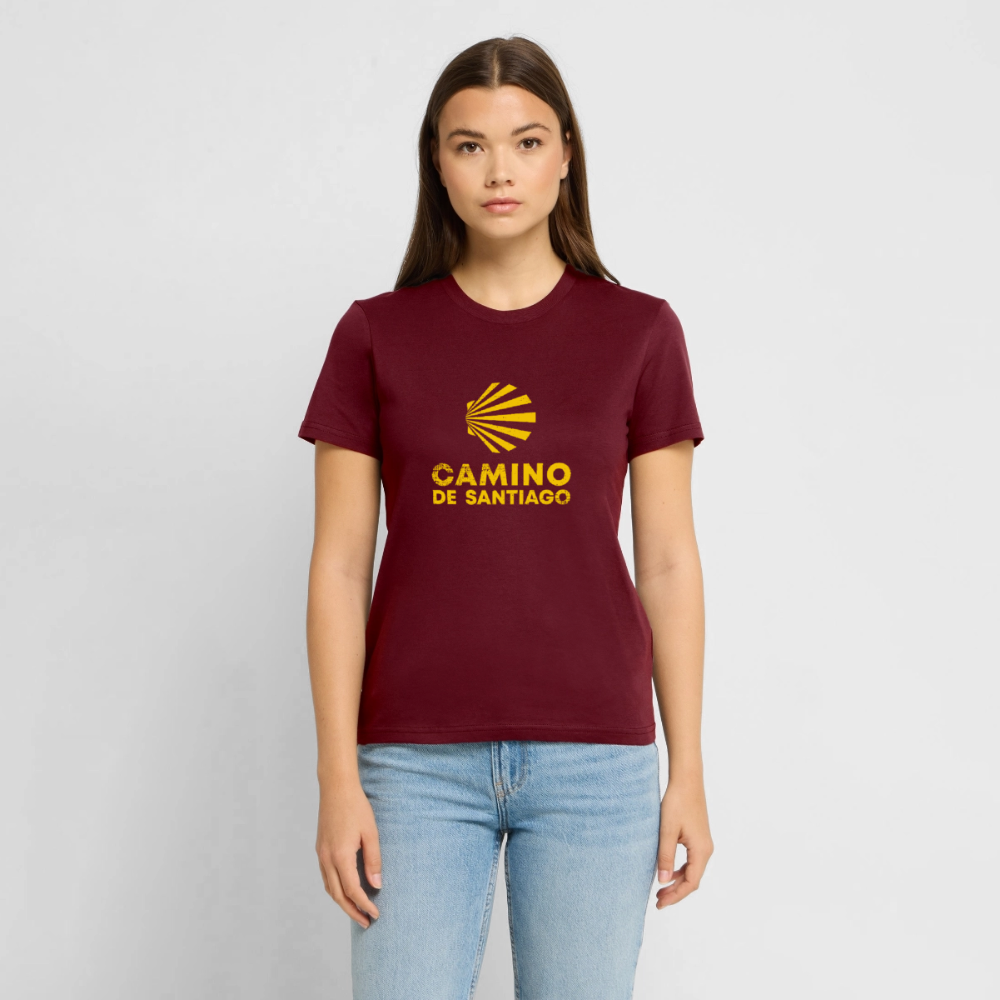 T-Shirt: Camino de Santiago Viera rough - 180g/m2 - Burgunderrot