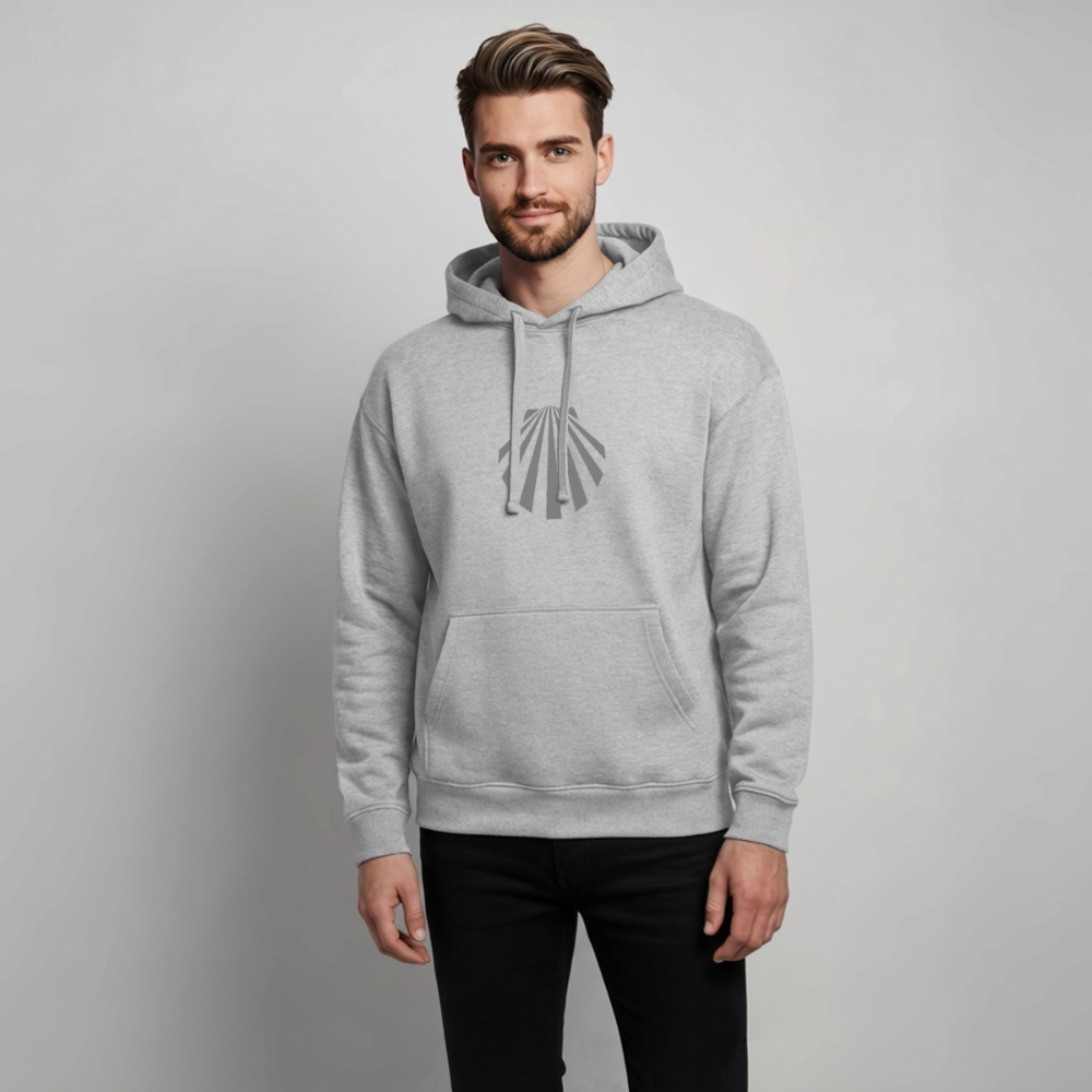 Oversized Unisex Hoodie: Jakobsmuschel dark - Grau meliert