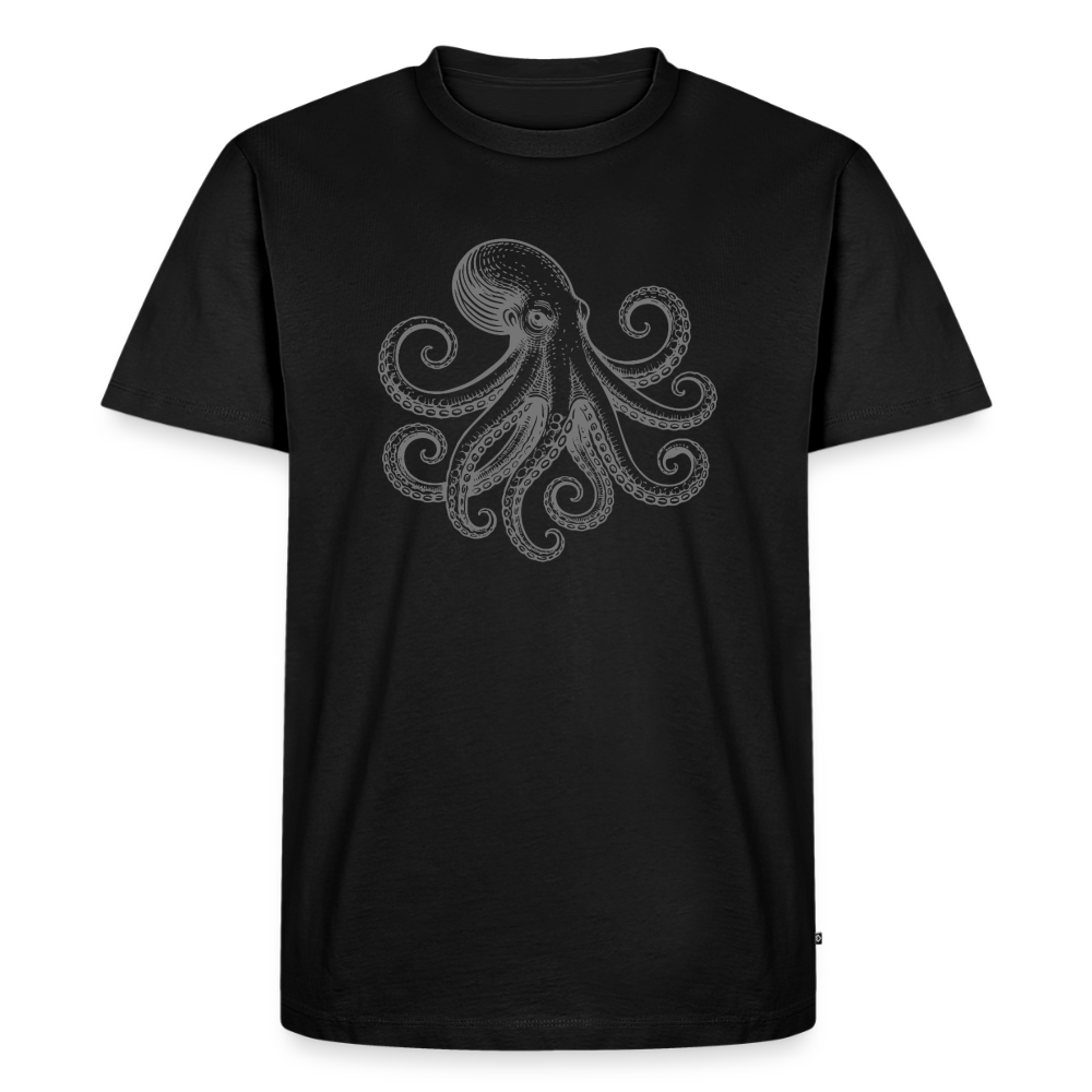 Männer Premium T-Shirt: Pulpo grey - Schwarz