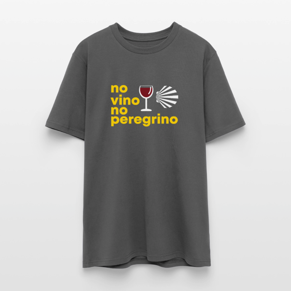 T-Shirt: no vino no peregrino - 180g/m2 - Anthrazit