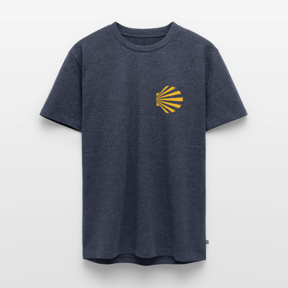 Männer Premium T-Shirt: Jakobsmuschel yellow - Jeansblau 