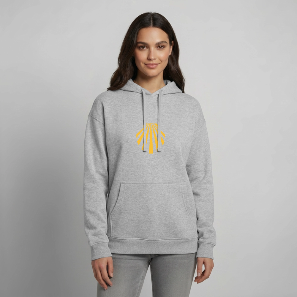Oversized Unisex Hoodie - Viera Jakobsmuschel - Grau meliert