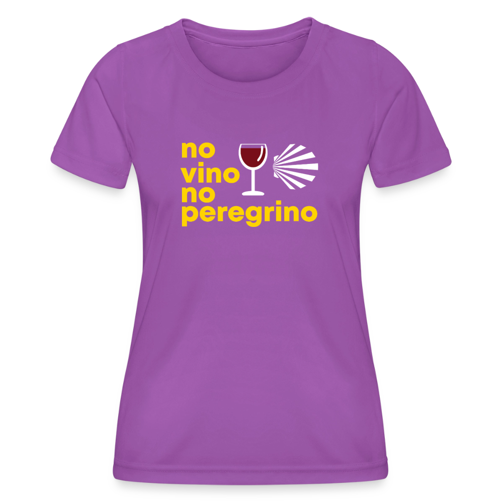 Frauen Funktions-T-Shirt: no vino no peregrino - Violett
