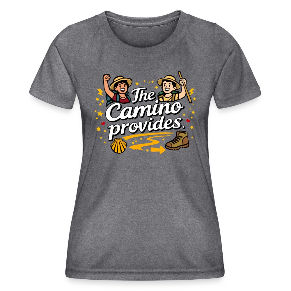 Frauen Funktions-T-Shirt: The Camino provides - dunkle Melange 