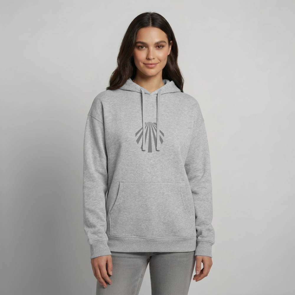 Oversized Unisex Hoodie: Jakobsmuschel dark - Grau meliert