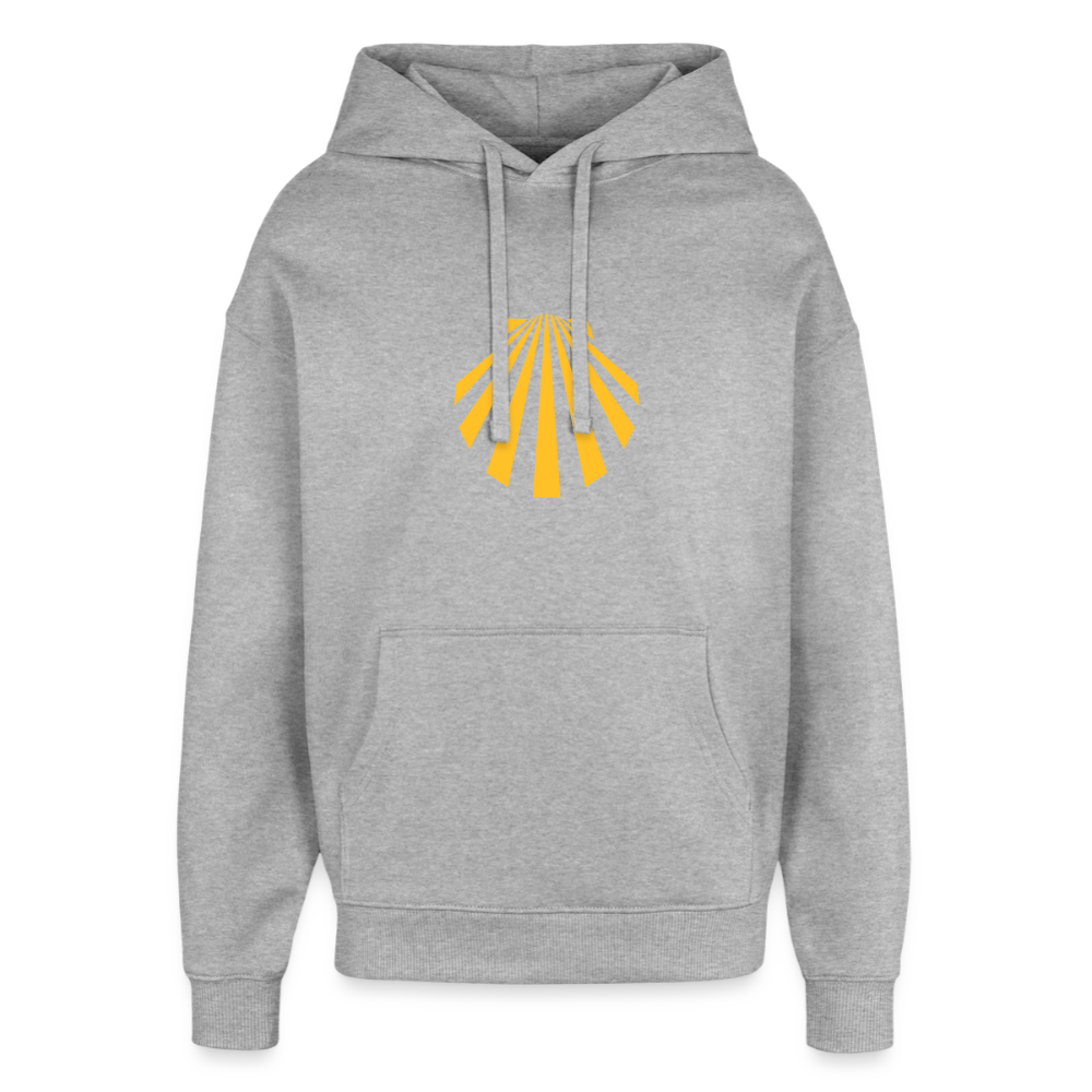 Oversized Unisex Hoodie - Viera Jakobsmuschel - Grau meliert