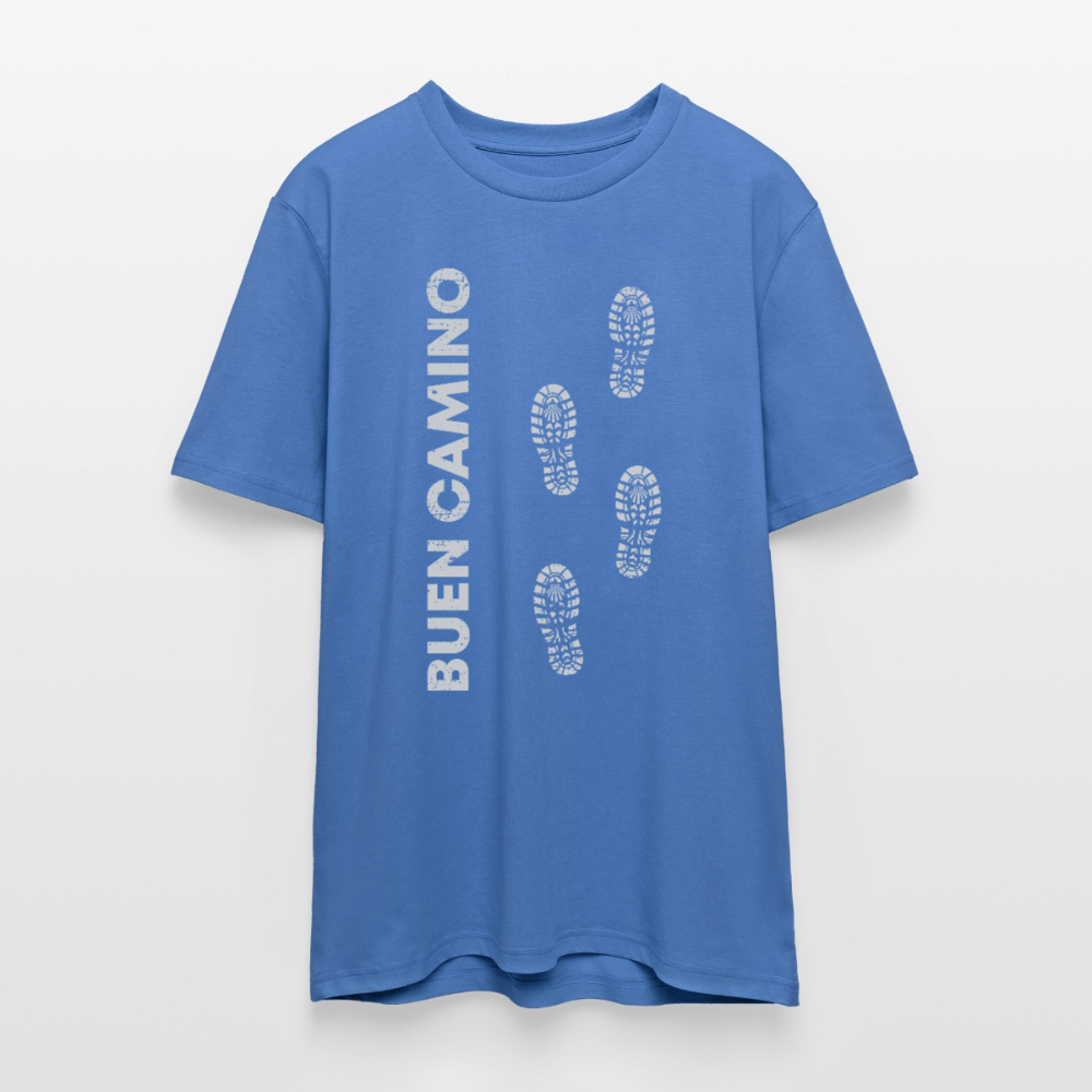 T-Shirt: Buen Camino light footprints - 180g/m2 - Achtsames Blau