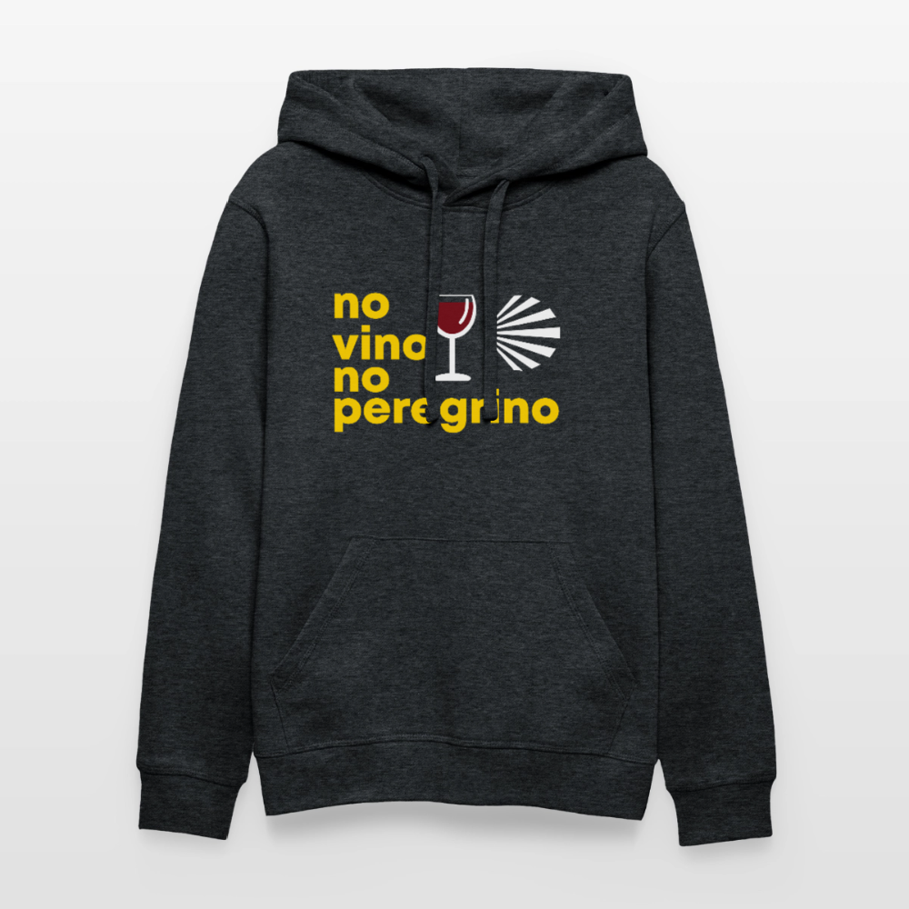 Unisex Hoodie: no vino no peregrino - Dunkelgrau meliert
