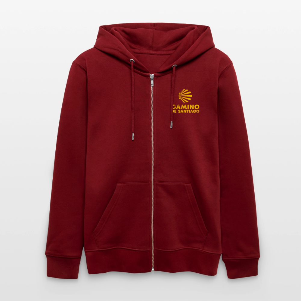 Hoodie unisex ZIP: Camino de Santiago - Burgunderrot