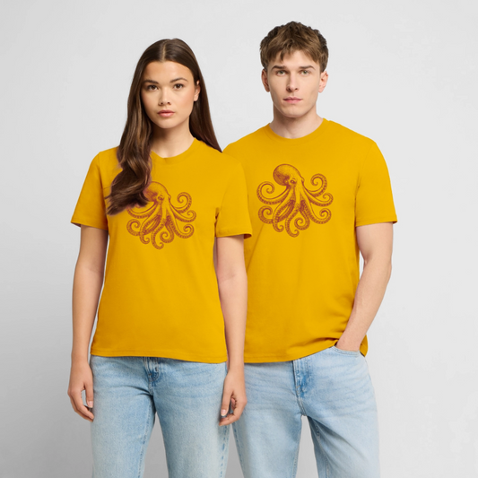 T-Shirt: Pulpo red - Spektralgelb