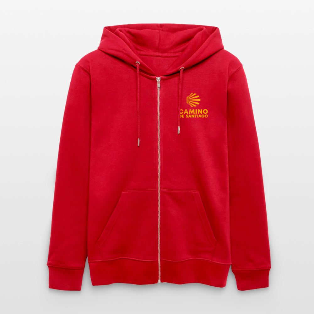 Hoodie unisex ZIP: Camino de Santiago - Rot