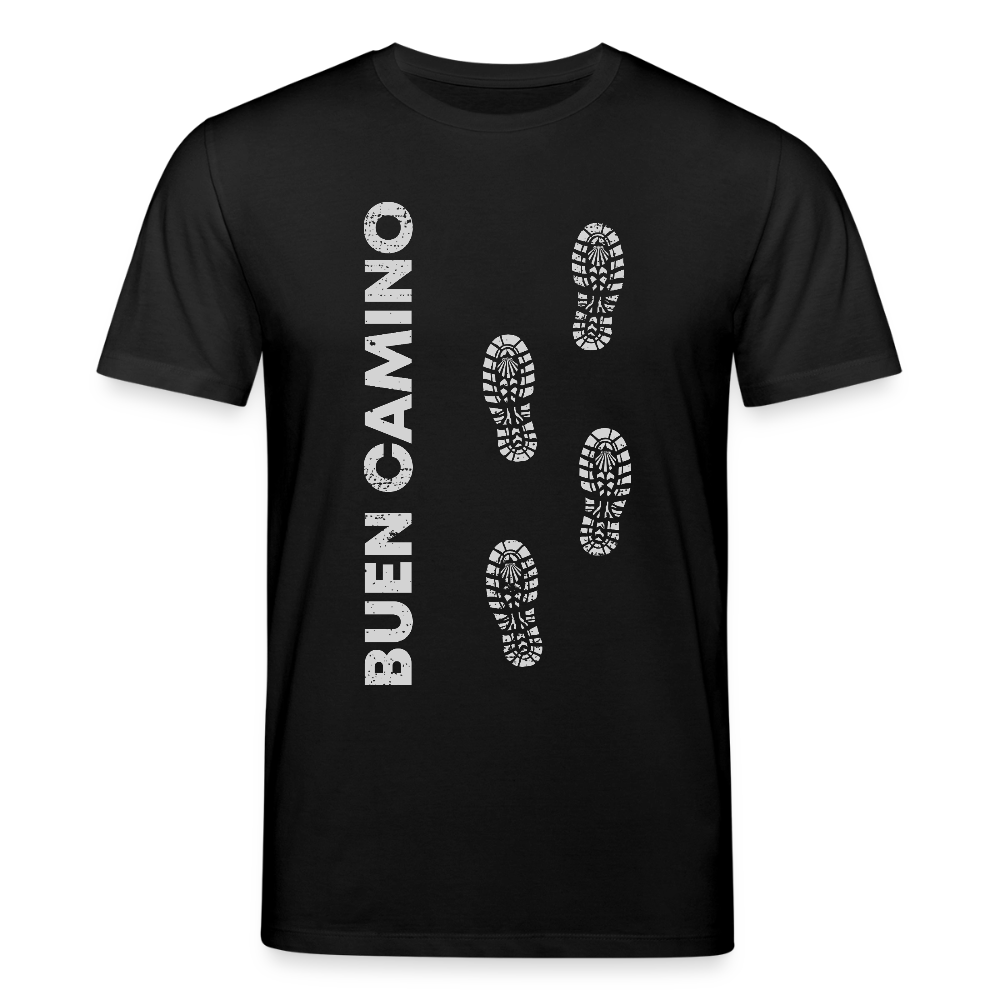 T-Shirt: Buen Camino light footprints - 180g/m2 - Schwarz