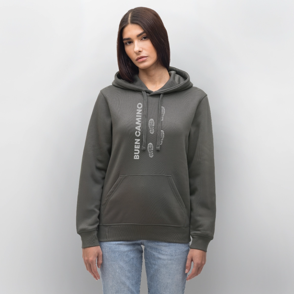Unisex Hoodie: Buen Camino - footprints - Anthrazit