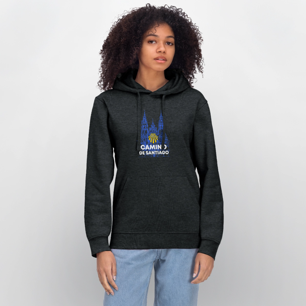 Unisex Hoodie: Camino de Santiago - Cathedral - Dunkelgrau meliert