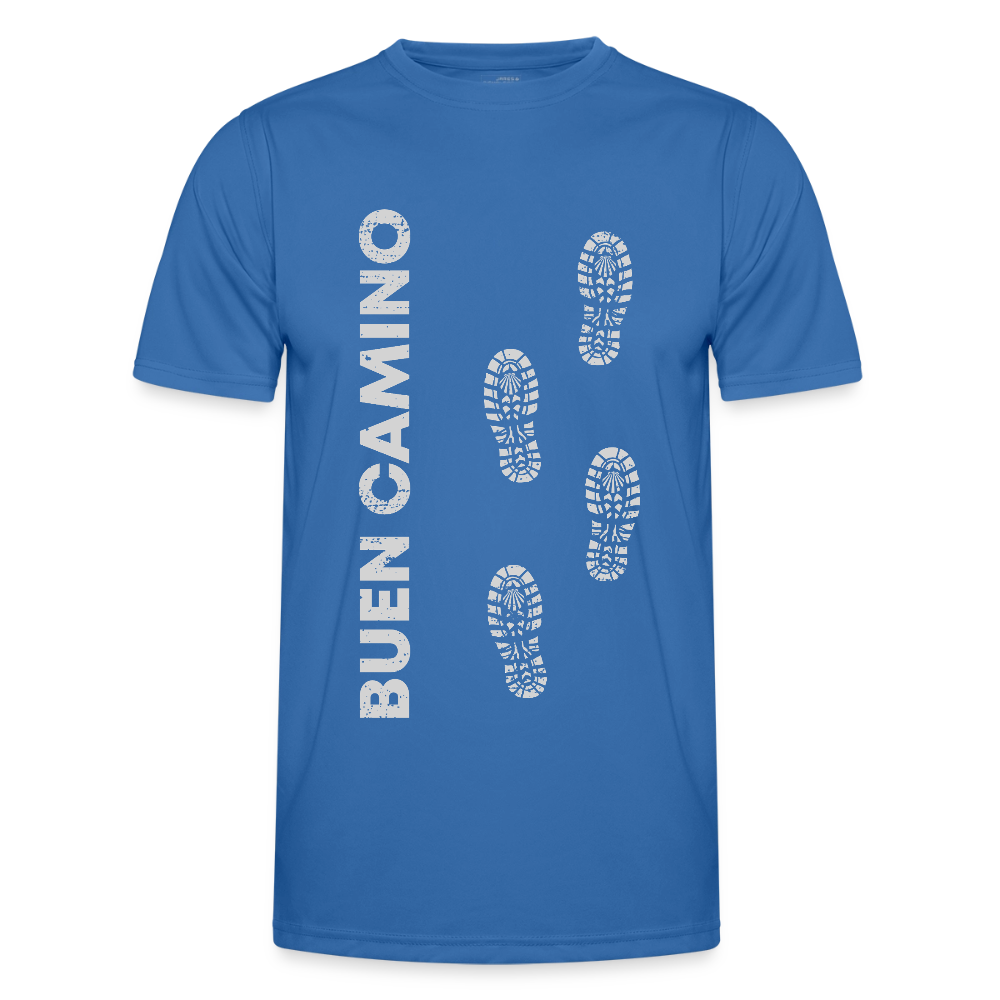 Männer Funktions-T-Shirt: Buen Camino footprints - light - Königsblau