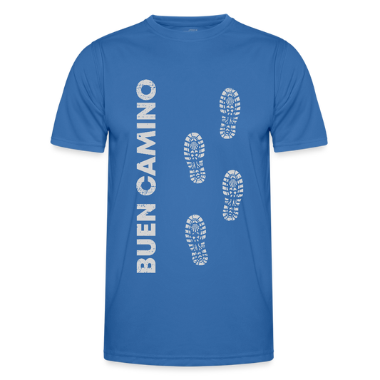 Männer Funktions-T-Shirt: Buen Camino footprints - light - Königsblau