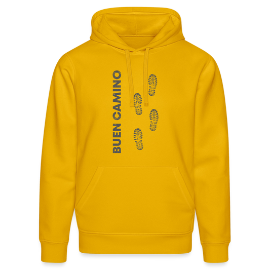 Unisex Hoodie: Buen Camino footprints dark - Spektralgelb