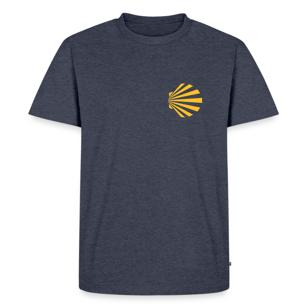 Männer Premium T-Shirt: Jakobsmuschel yellow - Jeansblau 