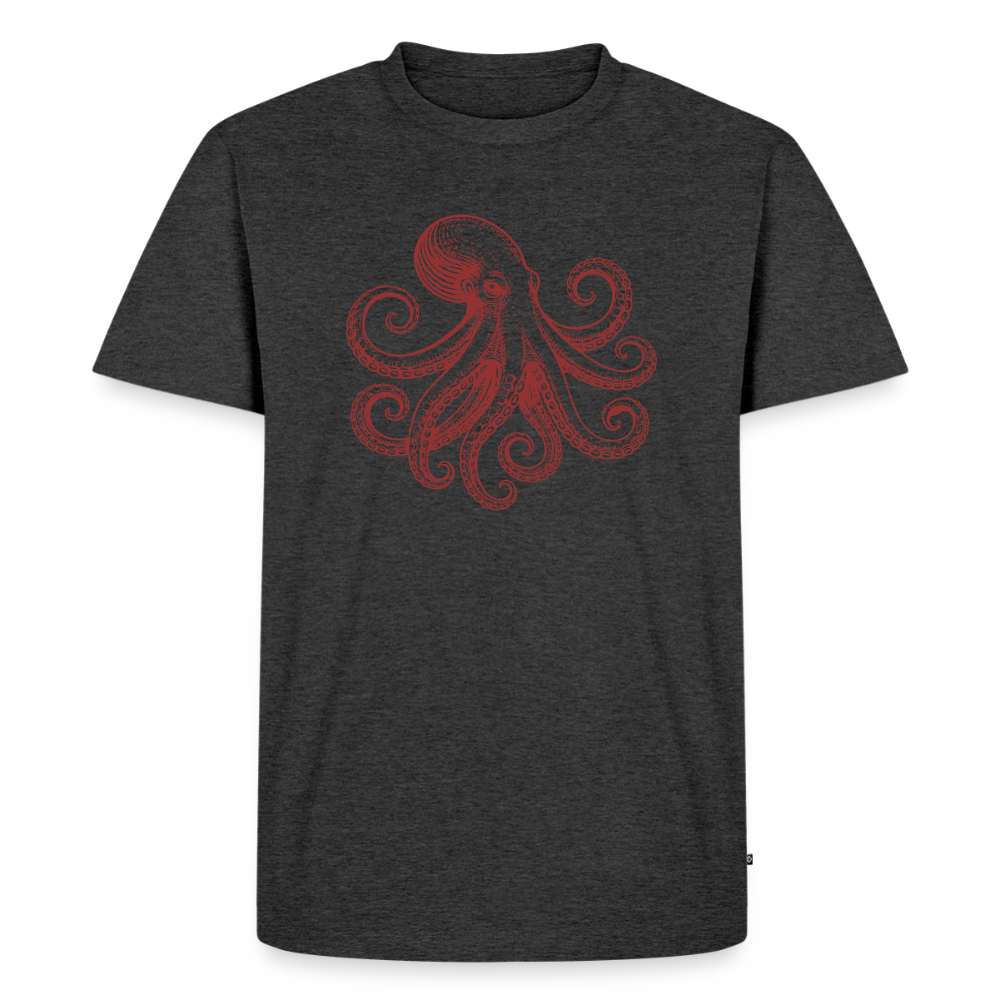 Männer Premium T-Shirt: Pulpo red - Anthrazit meliert