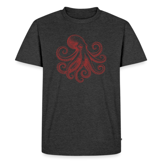 Männer Premium T-Shirt: Pulpo red - Anthrazit meliert