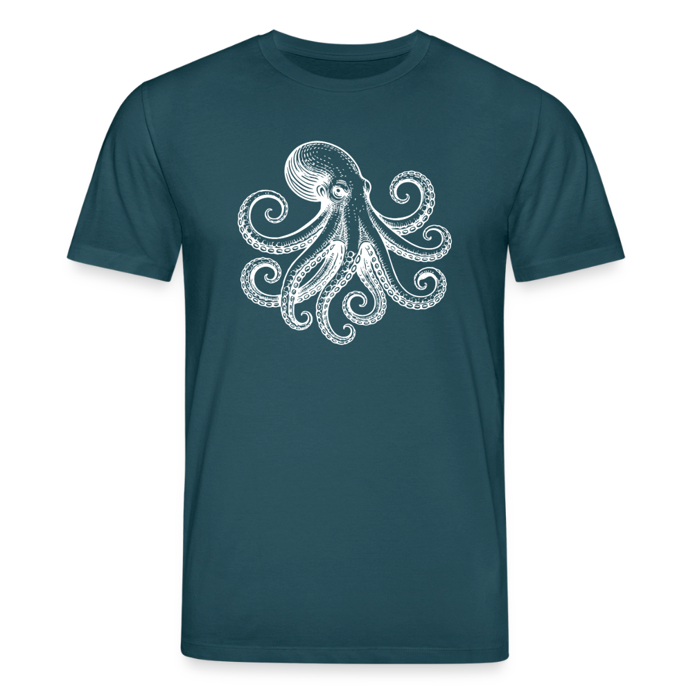 T-Shirt: Pulpo white - Dunkles Petrol