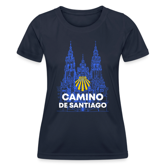 Frauen Funktions-T-Shirt: Camino de Santiago - Cathedral - Navy