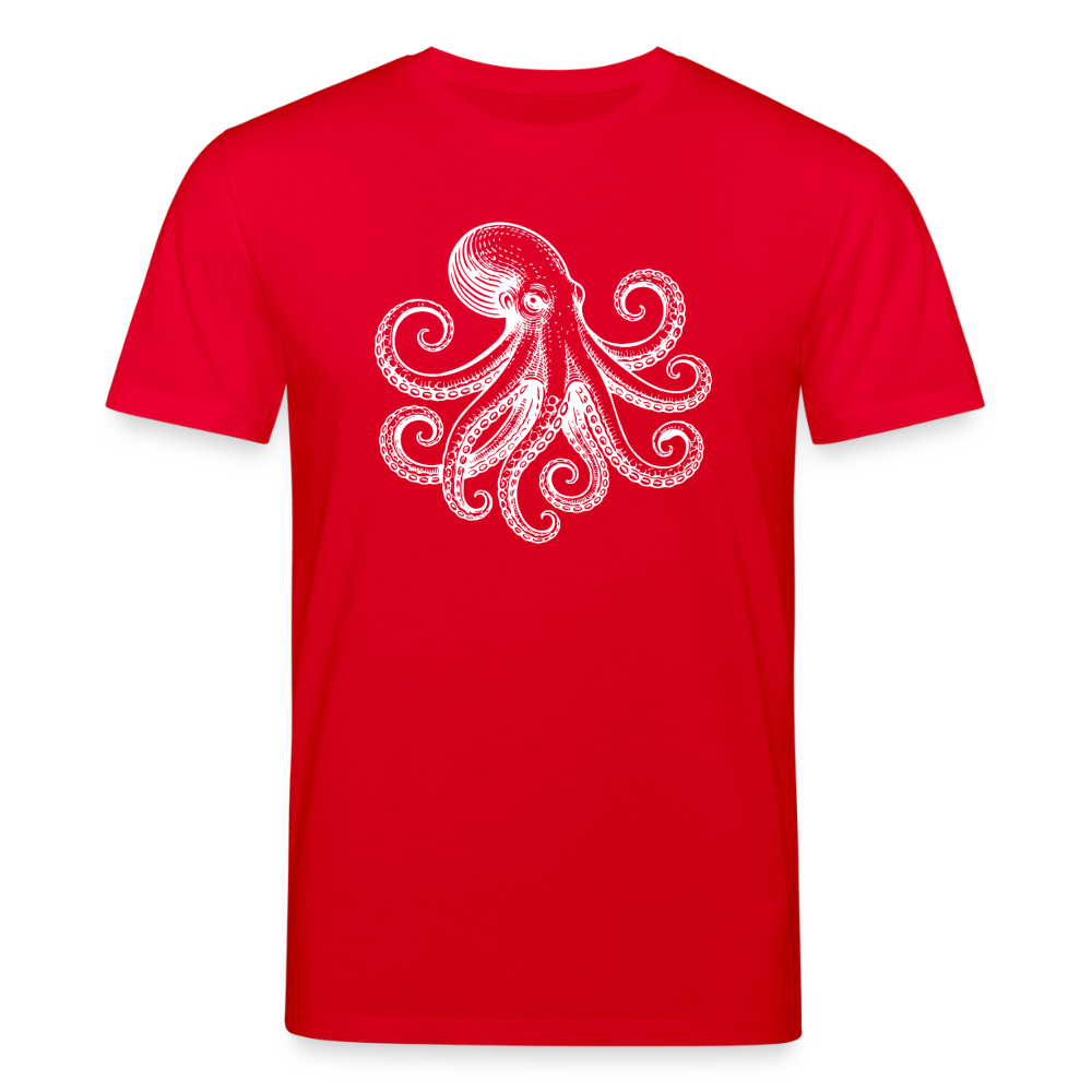 T-Shirt: Pulpo white - Rot