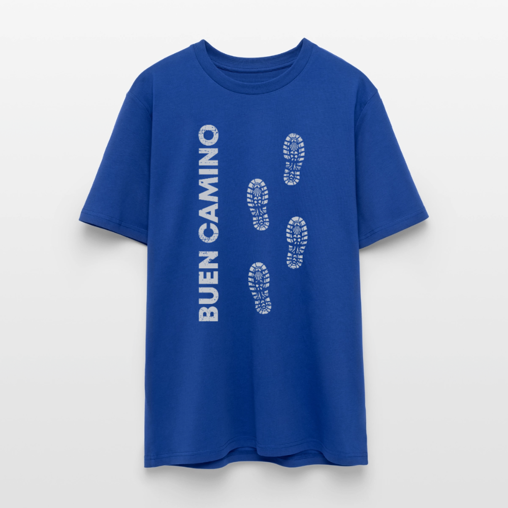 T-Shirt: Buen Camino light footprints - 180g/m2 - Dunkelblau