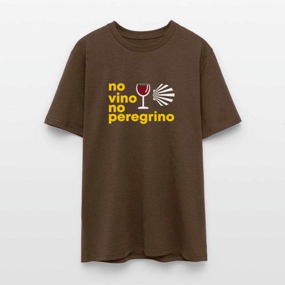 T-Shirt: no vino no peregrino - 180g/m2 - Dunkelbraun