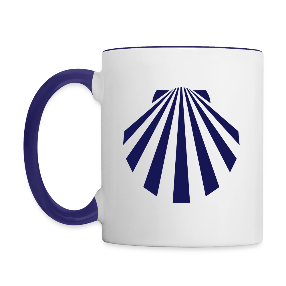 Tasse: Jakobsmuschel navy - Weiß/Kobaltblau