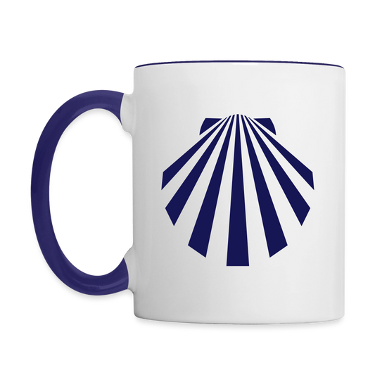 Tasse: Jakobsmuschel navy - Weiß/Kobaltblau