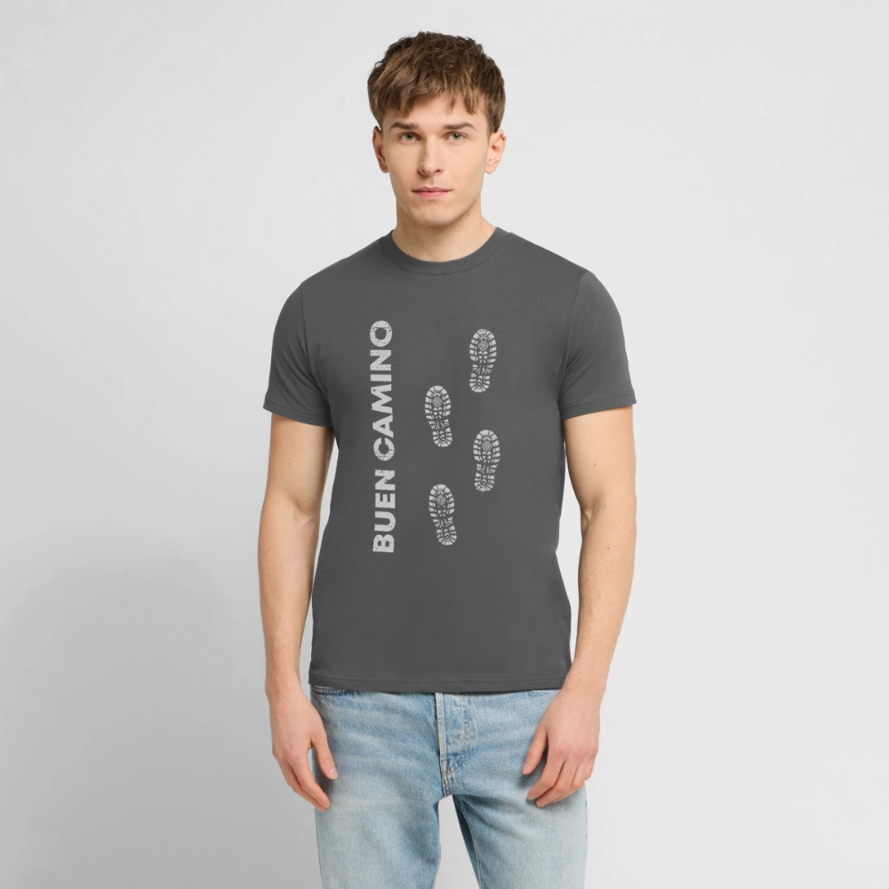 T-Shirt: Buen Camino light footprints - 180g/m2 - Anthrazit